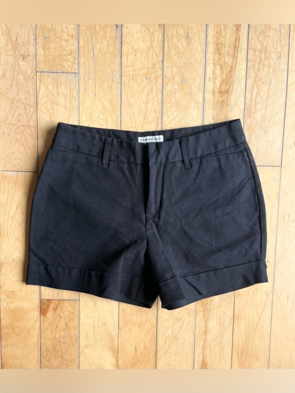 Catherine Malandrino Tailored Black Cotton‑Blend Shorts Size 6